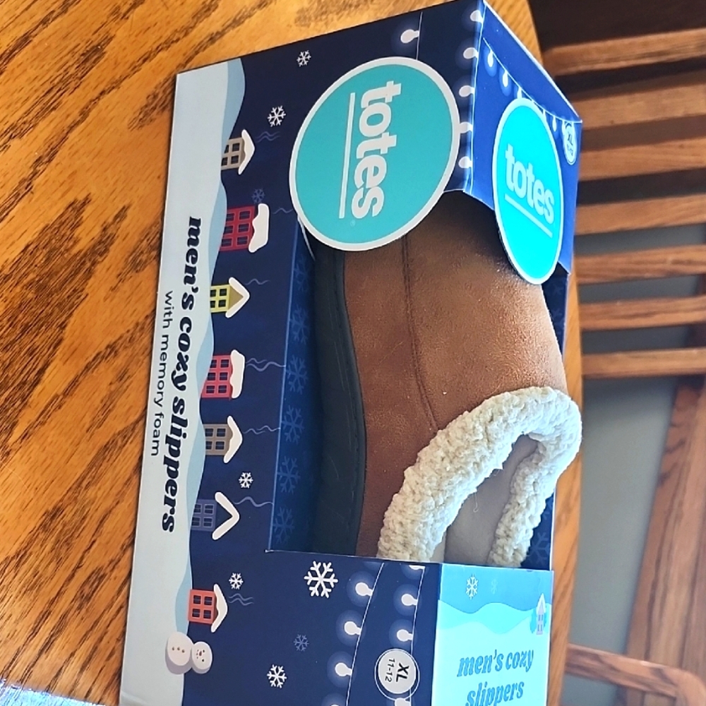 Totes Men's Cozy Slippers with Memory Foam